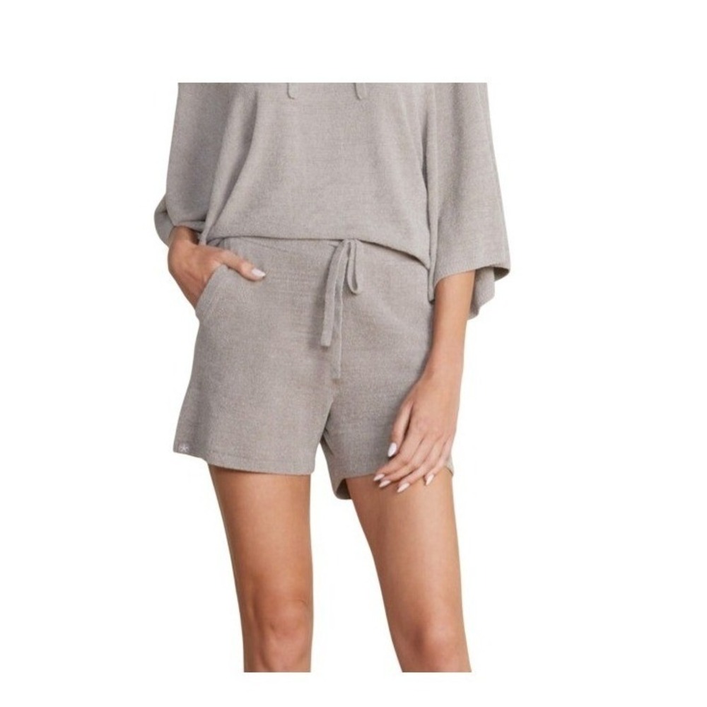 Barefoot Dreams CozyChic Ultra Lite Classic Shorts Pewter Grey Knit ns